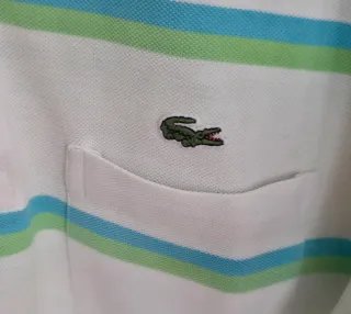 Polo Lacoste Rayas Verdes y Azules