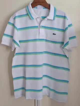 Polo Lacoste Rayas Verdes y Azules