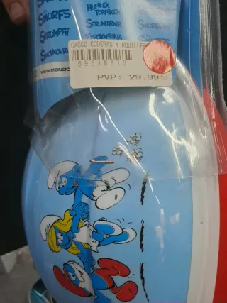 Casco y protecciones Pitufos nuevo en caja