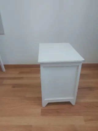Mesita Nórdica 2 Cajones Madera Blanca