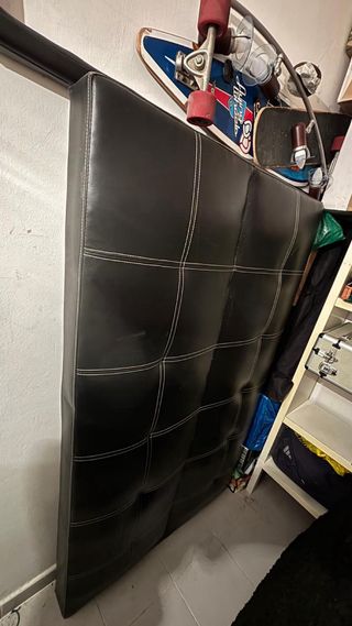 Sofá Cama Negro Piel Sintética