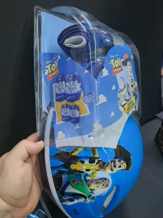 Casco Rodilleras y coderas PITUFOS NUEVO EN CAJA
