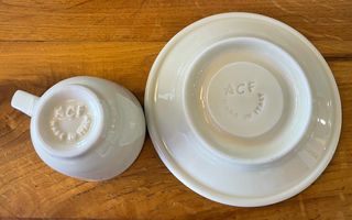 Juego 6 Tazas Café Porcelana ACF Marfil