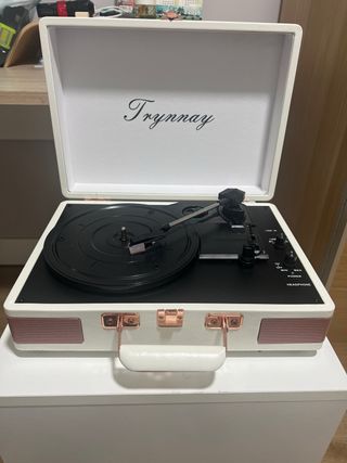 Tocadiscos Blanco y Dorado Nuevo