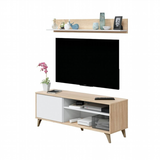 Mesa Tv 135 Cm 1 Puerta 1 Estante. Roble Canadian