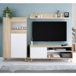 Mesa Tv 135 Cm 1 Puerta 1 Estante. Roble Canadian