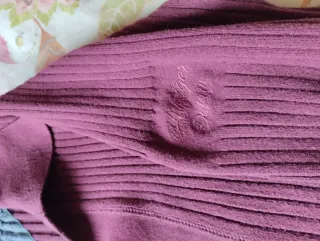 Jersey canalé cuello polo manga larga