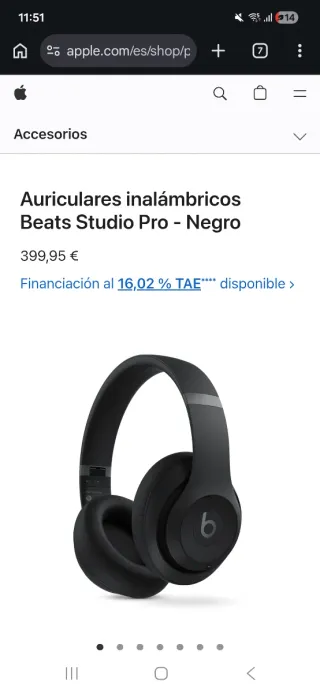 Beats Studio Pro Auriculares Inalámbricos Negros
