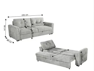 Sofá Cama Gris Moderno