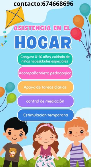 Apoyo escolar en casa y canguro