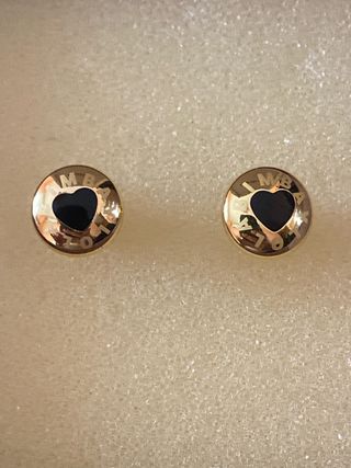 Pendientes Bimba y Lola Corazón Negro y Dorado