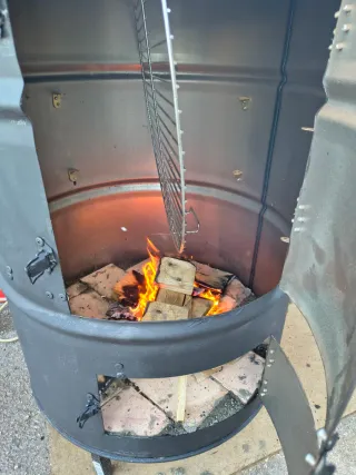 Bidón Barbacoa Negro/Gris