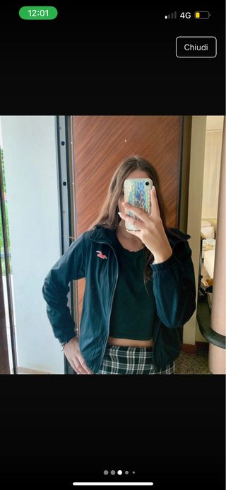 Giacca Hollister nera con logo taglia S