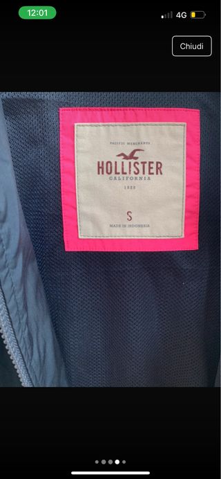 Giacca Hollister nera con logo taglia S