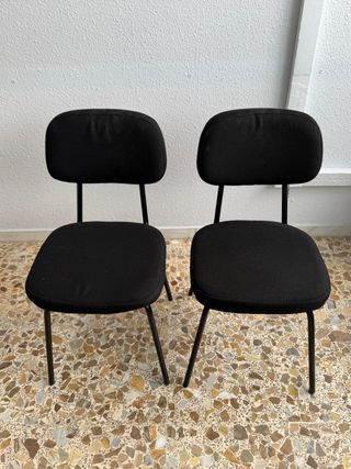 Juego de 2 Sillas de Oficina Negras