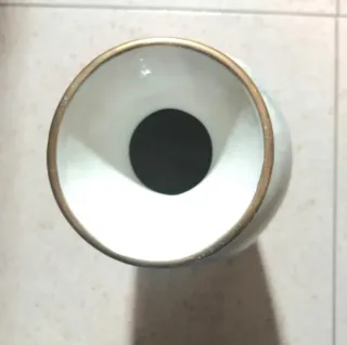 Jarrón antiguo cerámica escena campestre