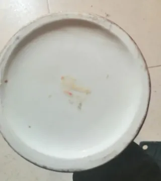 Jarrón antiguo cerámica escena campestre