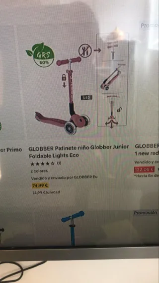 Patinete infantil Globber rosa