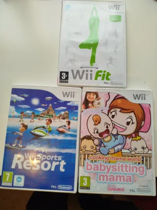 Lote 3 Juegos Nintendo Wii: Wii Fit, Resort, Babys