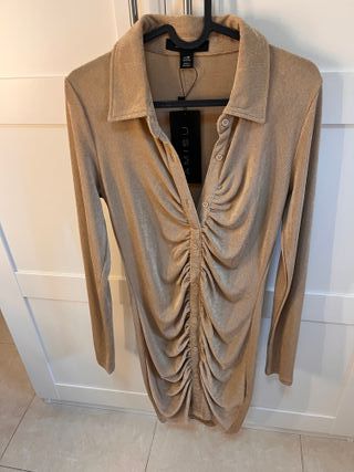 Vestido AMISU dorado brillante talla M