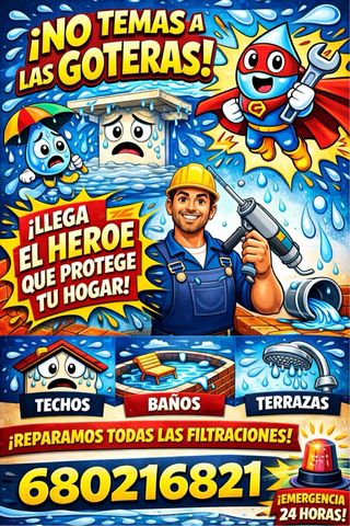 Reparacion de tejados, goteras, impermeabilización