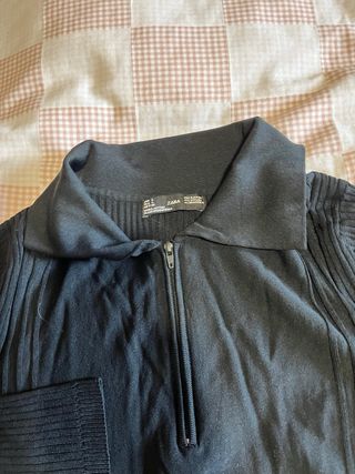 Polo punto cremallera Zara hombre negro