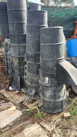 Tubos de escombros de goma