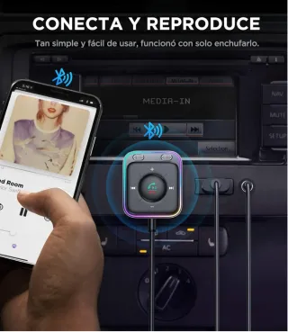 Receptor Bluetooth Coche USB Aux