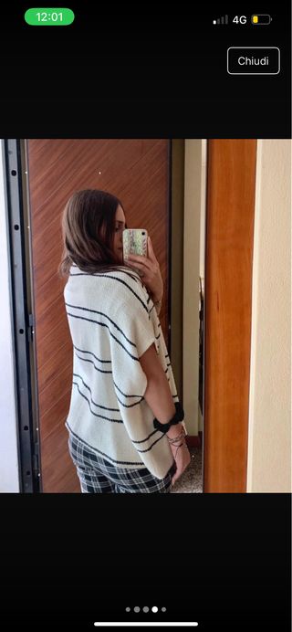 Coprispalle Poncho Bershka bianco e nero