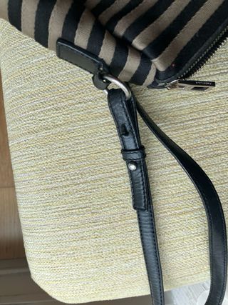 Bolso Bimba y Lola rayas beige y negro