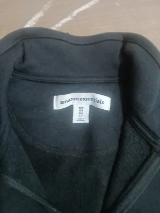 Sudadera cremallera gris M Amazon Essentials