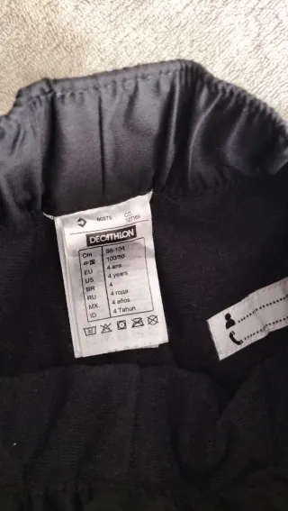 Pantalón esquí infantil negro T98-104