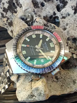 ✅Reloj Sicura🇨🇭 Diver Automático 40mm Vintage
