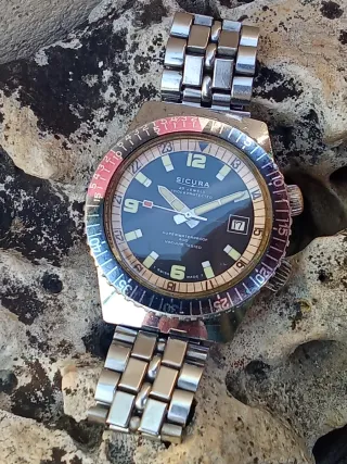 ✅Reloj Sicura🇨🇭 Diver Automático 40mm Vintage