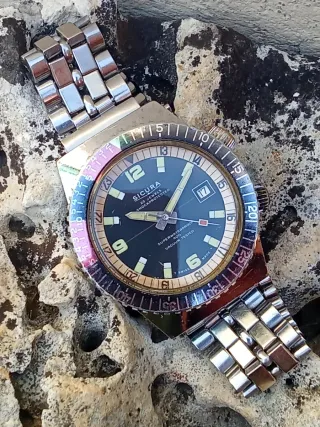 ✅Reloj Sicura🇨🇭 Diver Automático 40mm Vintage