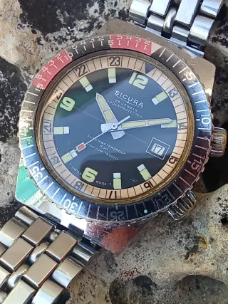 ✅Reloj Sicura🇨🇭 Diver Automático 40mm Vintage