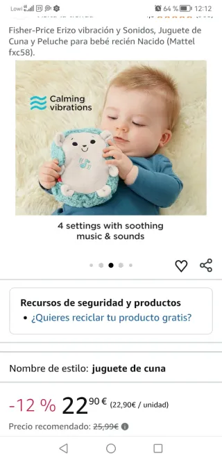 Erizo Sonidos y Vibración Fisher Price