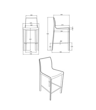 Taburete alto de piel negro Corte Inglés