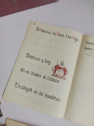 Cartera, cuadernos y pluma años 70 EGB