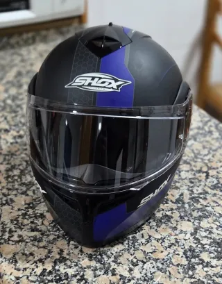 Casco Moto SHIRO Negro/Azul Como Nuevo
