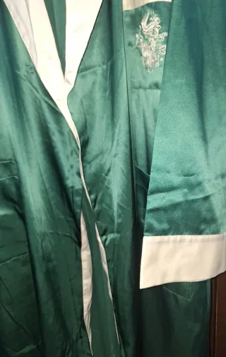 Bata de señora verde con dragón