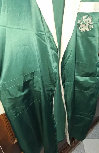 Bata de señora verde con dragón