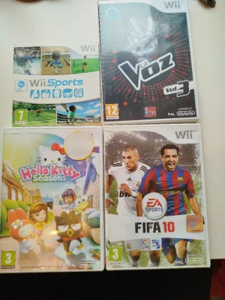Lote 4 Juegos Nintendo Wii: FIFA 10, Wii Sports, L