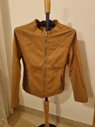 Giacca similpelle donna marrone