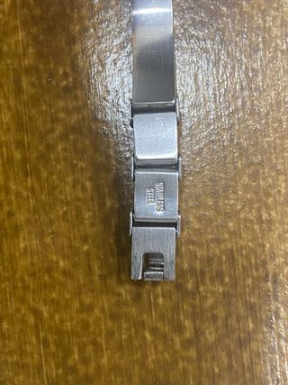 Pulsera Cuero Acero y Oro