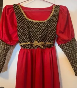 Disfraz Medieval Mujer Rojo y Dorado