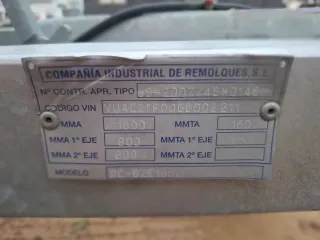 Remolque náutico doble eje 1600kg