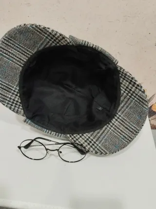 Gorra estilo detective. Regalo gafas sin cristal