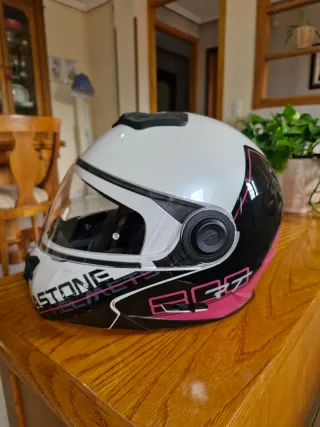 Casco Moto Integral ASTONE Blanco Rosa
