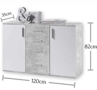 Aparador 120cm 2 puertas y 4 cajones ESTÁ NUEVO